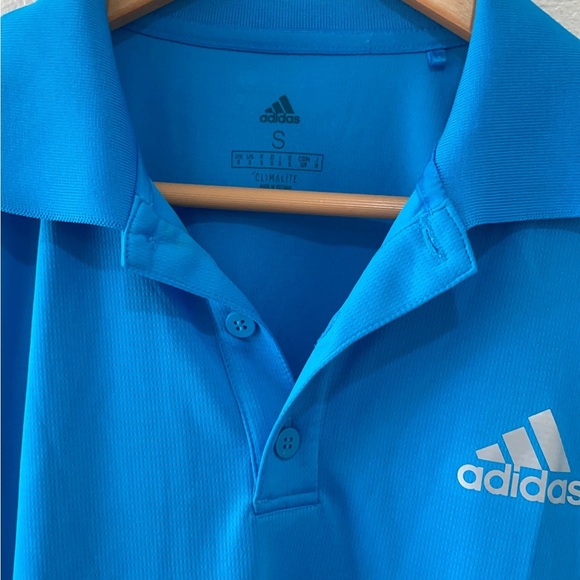 Adidas Blue Performance Polo Shirt Athletic Style - Picture 5 of 8